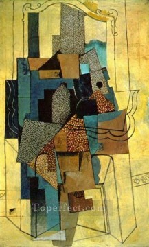 Pablo Picasso Painting - Hombre junto a la chimenea 1916 Pablo Picasso